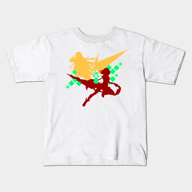 Pyra & Mythra Silhouette (Light) Kids T-Shirt by Sonchezz